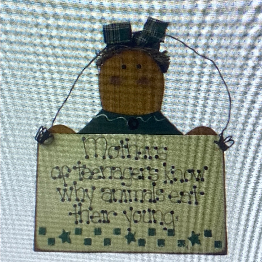 Mothers of Teenagers Know Why Animals Eat‎ Their Young Wood Sign Home Decor